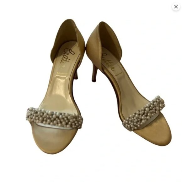 Butter Oyster Bed D'Orsays Wedding Shoes Pearl Italian Heels Size 6.5 - Picture 2 of 8